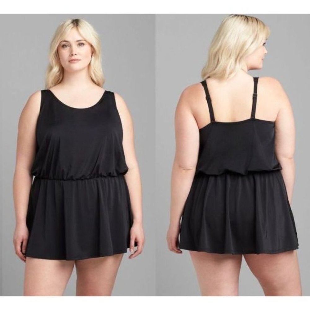 Lane Bryant Cacique No Wire Blouson Swim Dress 12